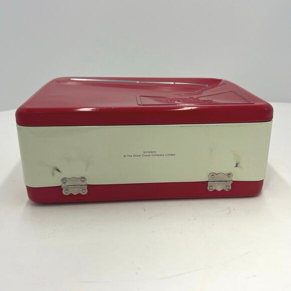 Vintage Retro Radio Metal Tin Lunch Box Red Collectible 1950's Style - Picture 6 of 13